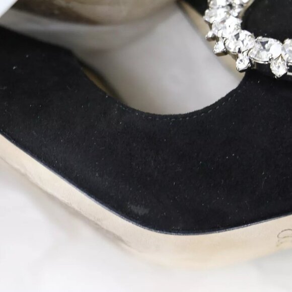 Jimmy Choo Saf 85 Crystal-Embellished Suede Sandals Size 39.5/US 9.5 - Picture 5 of 15